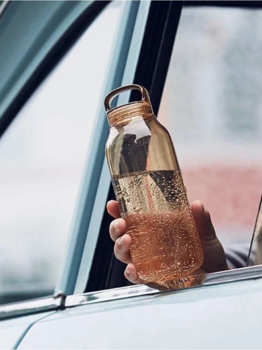 Amber Glass-Look Water Bottle with Carry Handle - 1 Pack